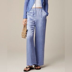 J.Crew Cosmo Cropped Satin Pants Hazy Hydrangea Blue Naia Acetate Size S